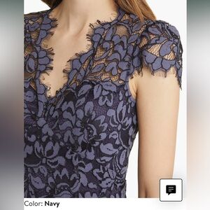 Eliza J Navy Lace Wedding Dress